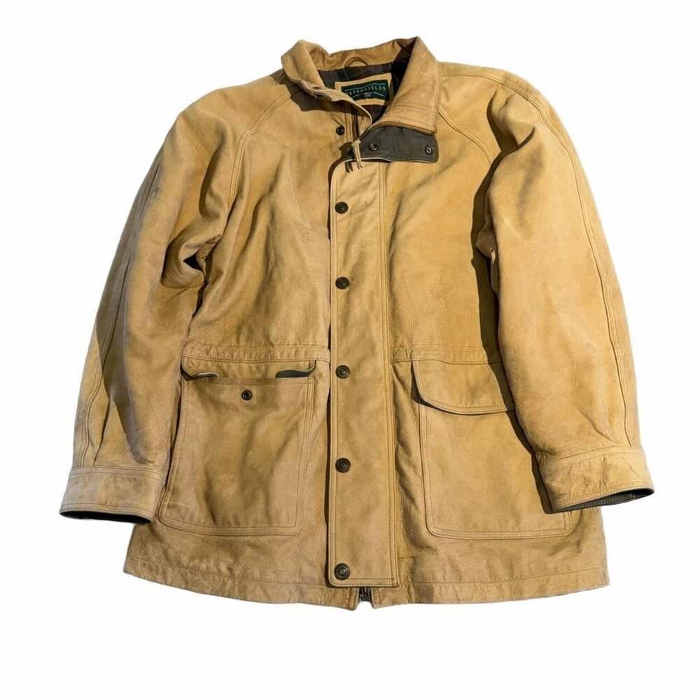 Greenfields Suede Leather Field Jacket Tan